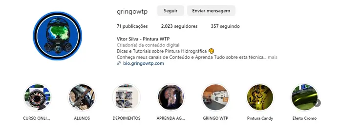 imagem da pagina instagram da escola pintura hidrografica vitor silva