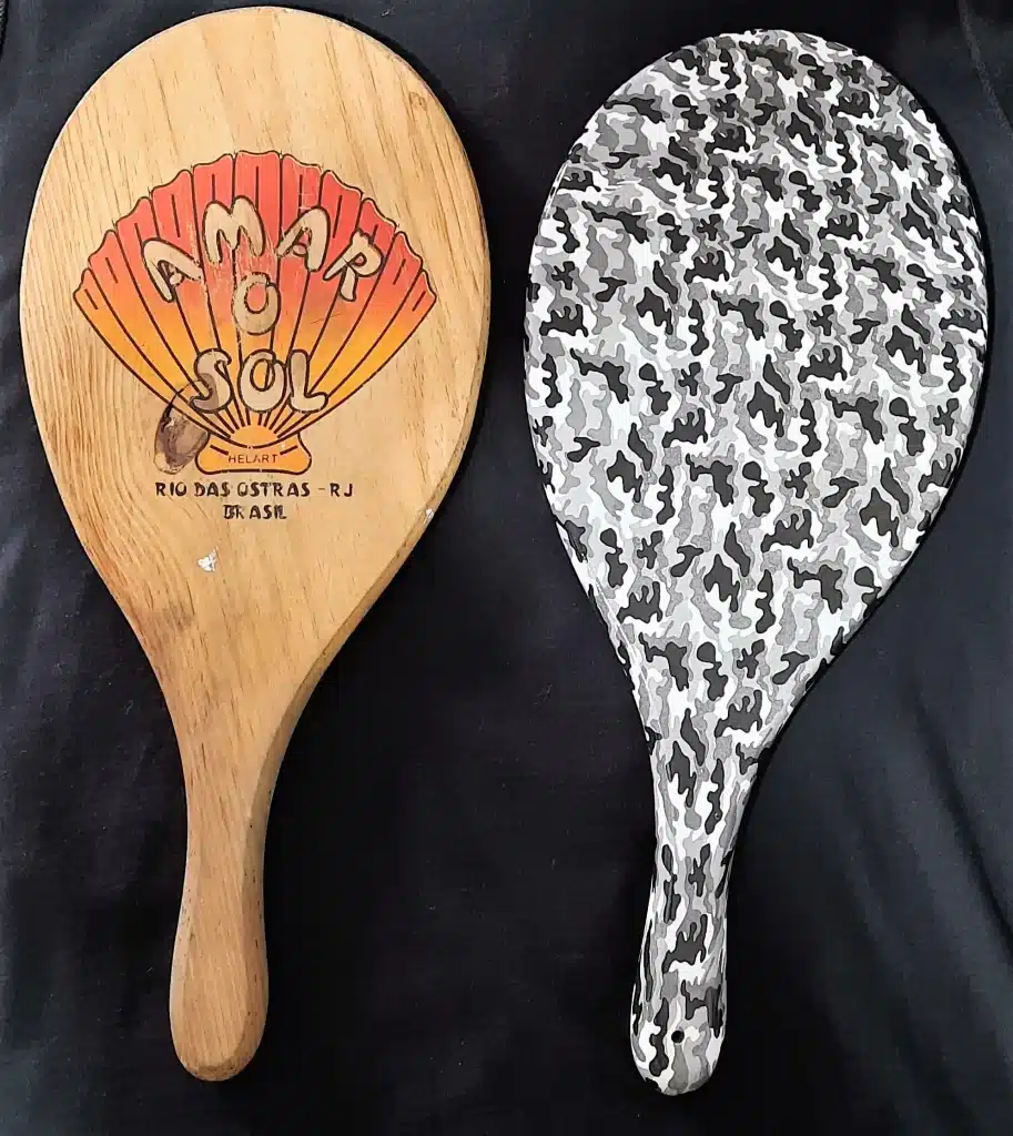 raquetes de madeira em wtp pintura hidrografica