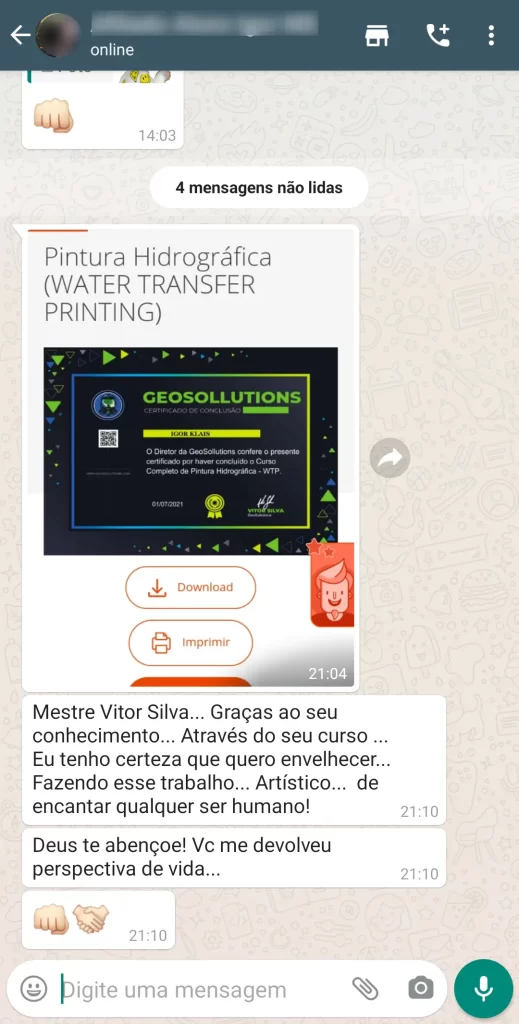 imagem depoimento curso wtp whatsapp